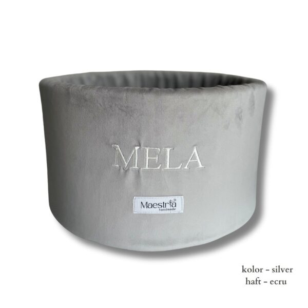 Box welurowy - silver