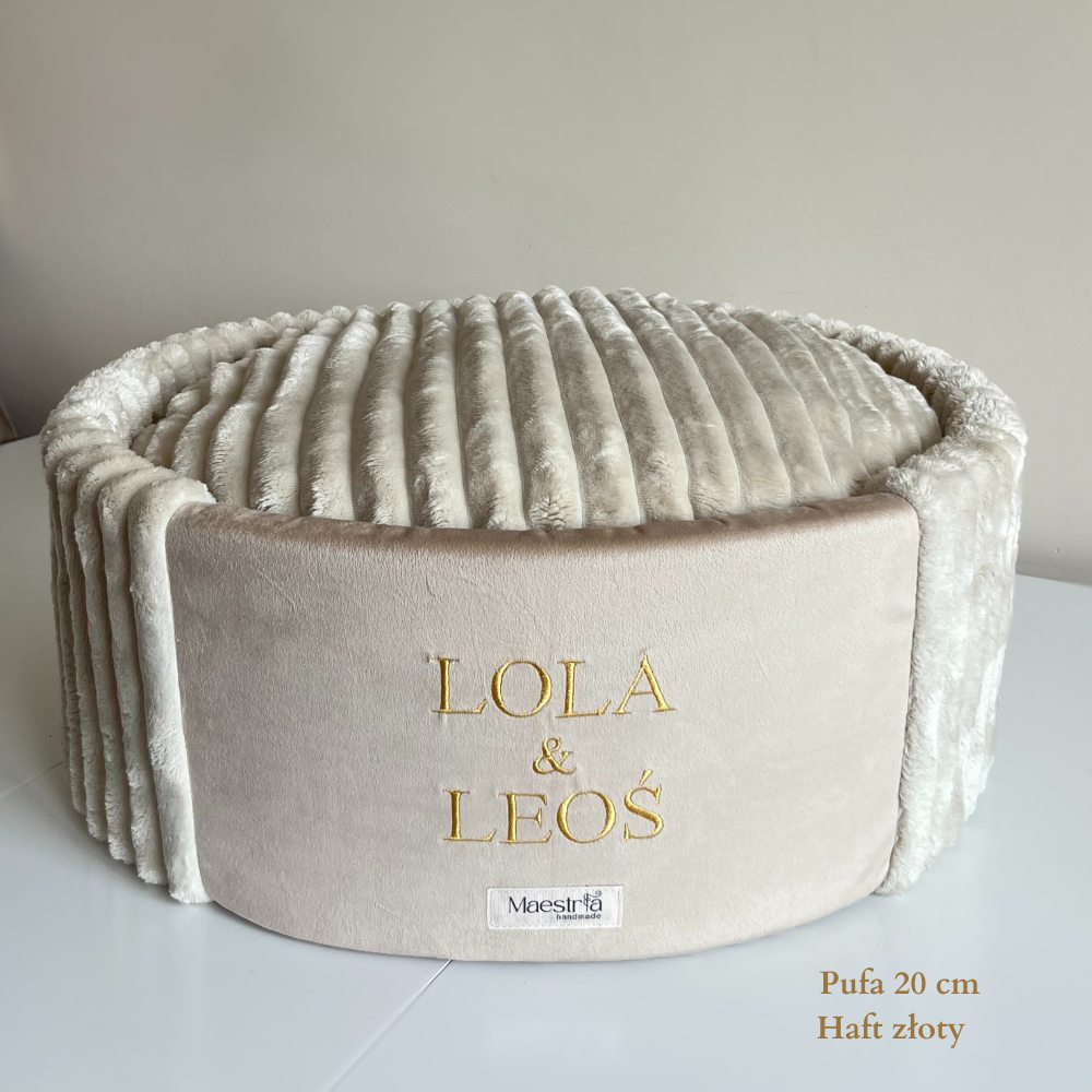 Legowisko Pufa - beżowo-kremowa - obrazek 2