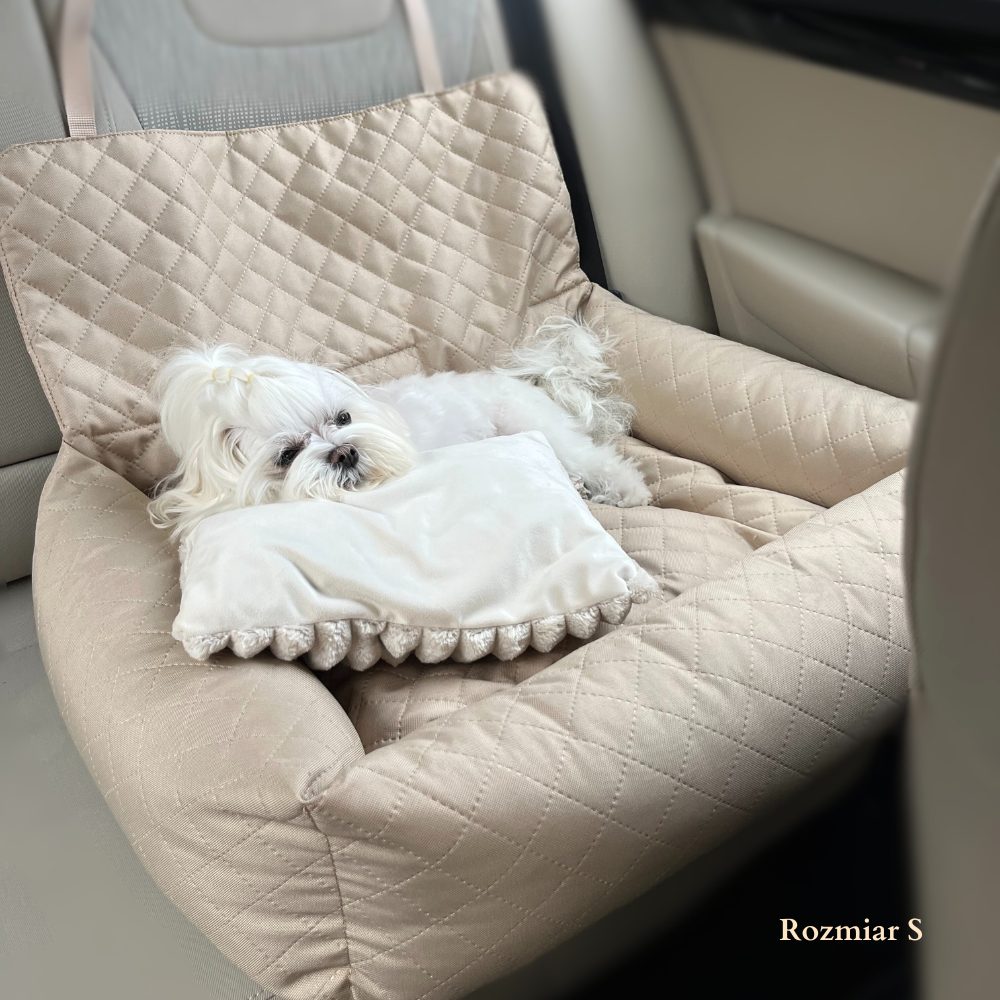 Fotelik do auta - beżowy + pas samochodowy GRATIS - obrazek 4