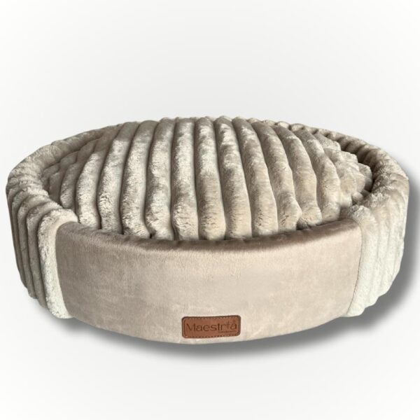 Legowisko Pufa - beżowo-kremowa