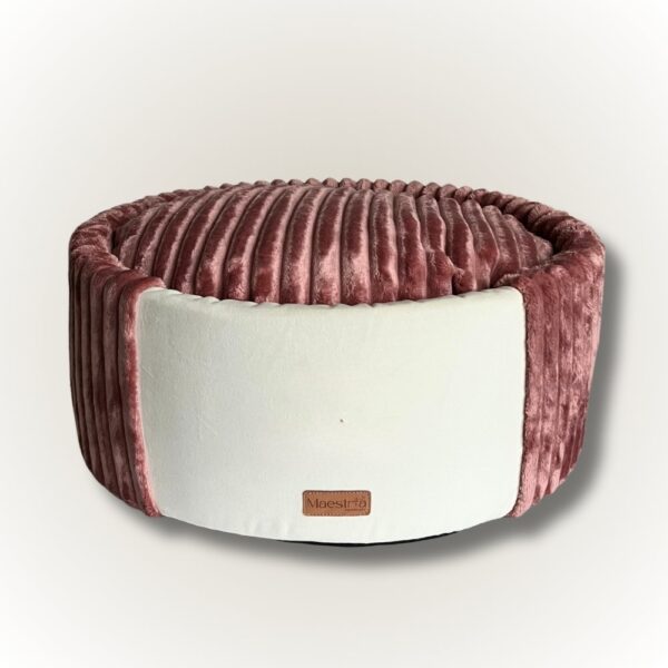 Legowisko Pufa - kremowo-różowa