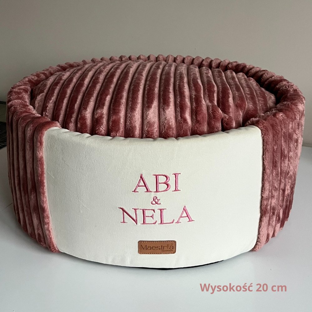 Legowisko Pufa - kremowo-różowa - obrazek 2