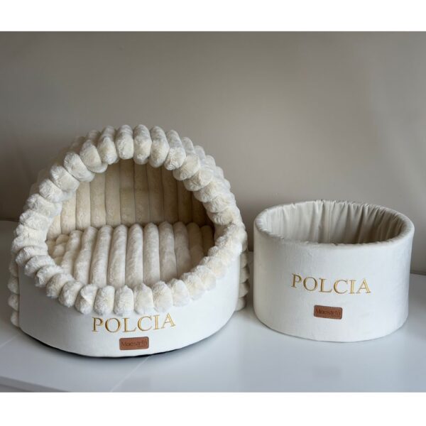 Box welurowy - cream
